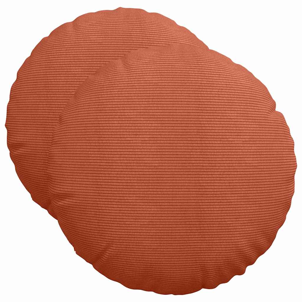 Istumispatjad 2 tk Korter kangas Punane oranž Ø50 x 19 cm