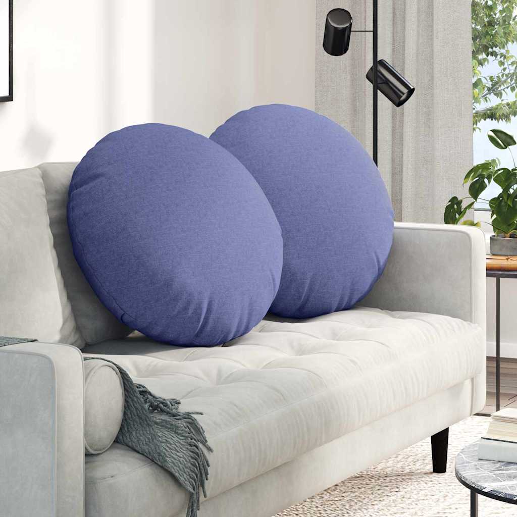 Istumispatjad 2 tk kangas Jeans sinine Ø60 x 21 cm