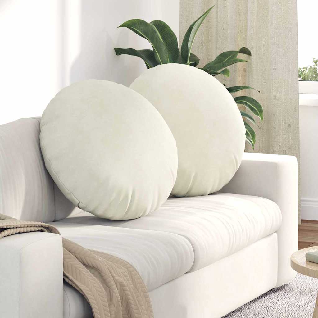 Istumispatjad 2 tk Samet cream Ø60 x 21 cm