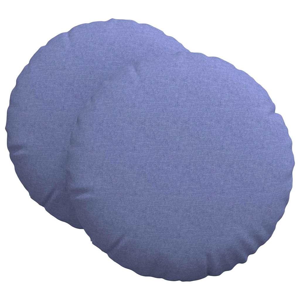 Istumispatjad 2 tk kangas Jeans sinine Ø80 x 29 cm