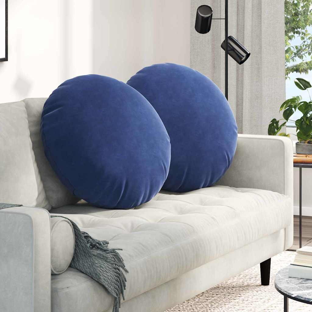 Istumispatjad 2 pcs Politsei sinine Ø 40 x 13 cm Samet