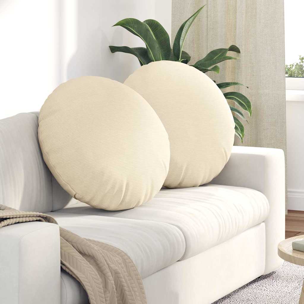 Istumispatjad 2 tk Korter kangas cream Ø 80 cm