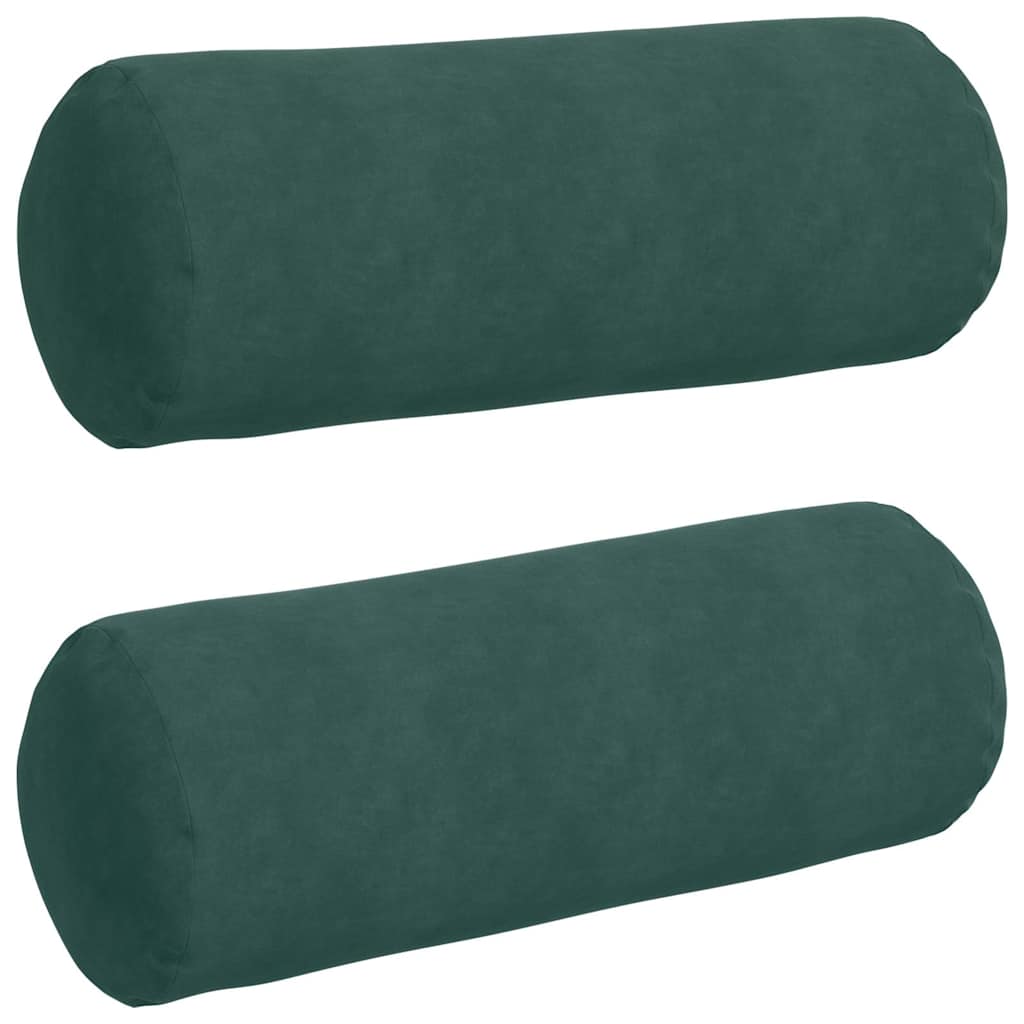 Padjad 2 pcs Tume rohelise Ø 25 x 70 cm Korter kangas