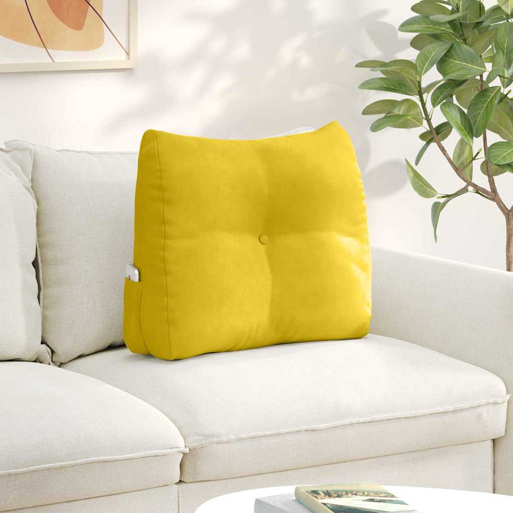 Seljatugi padi Kollane 60 x 50 x 24 cm Samet