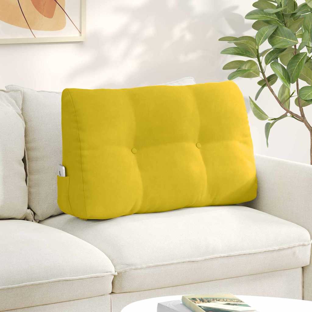 Seljatugi padi Kollane 80 x 50 x 24 cm Samet