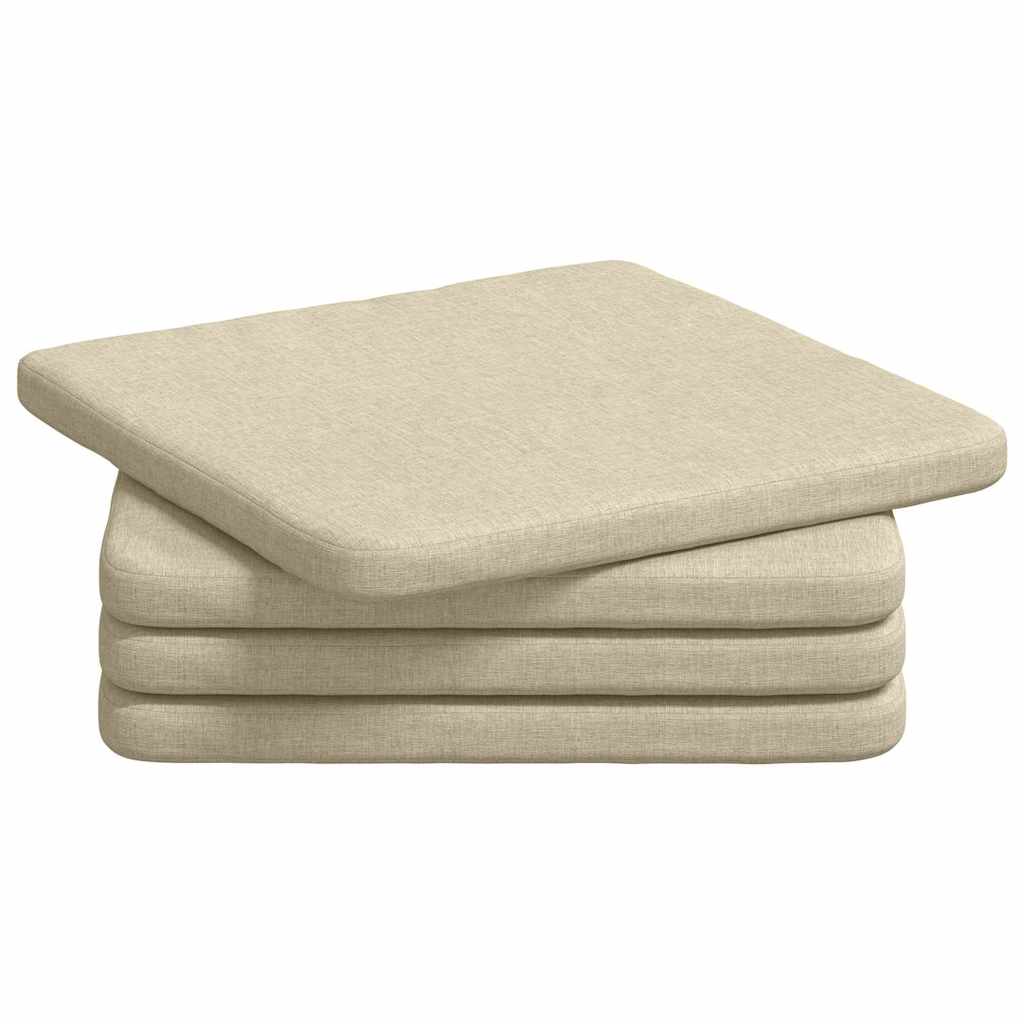 Istumispatjad 4 tk kangas cream 40 x 40 x 3 cm