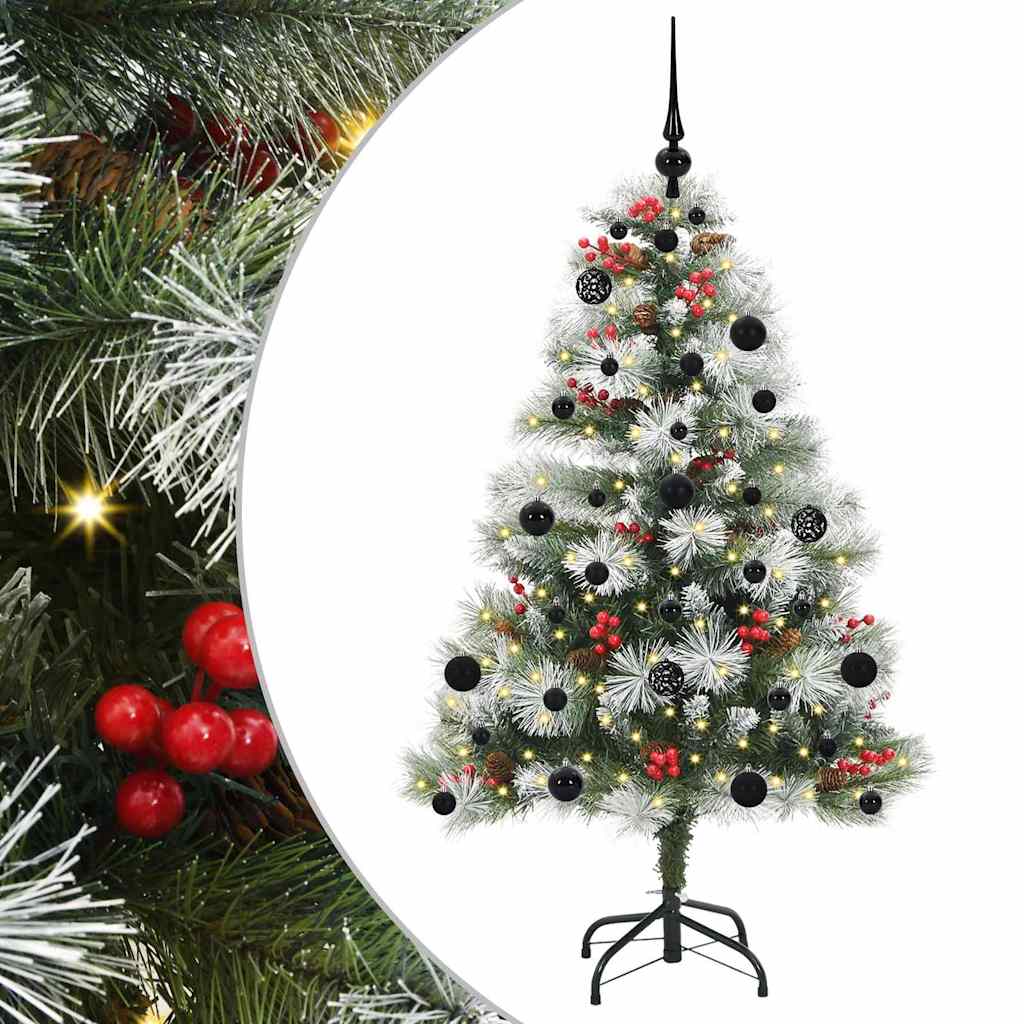 Tehisjõulupuu Roheline ja valge 150 cm PVC, metall ja plastik