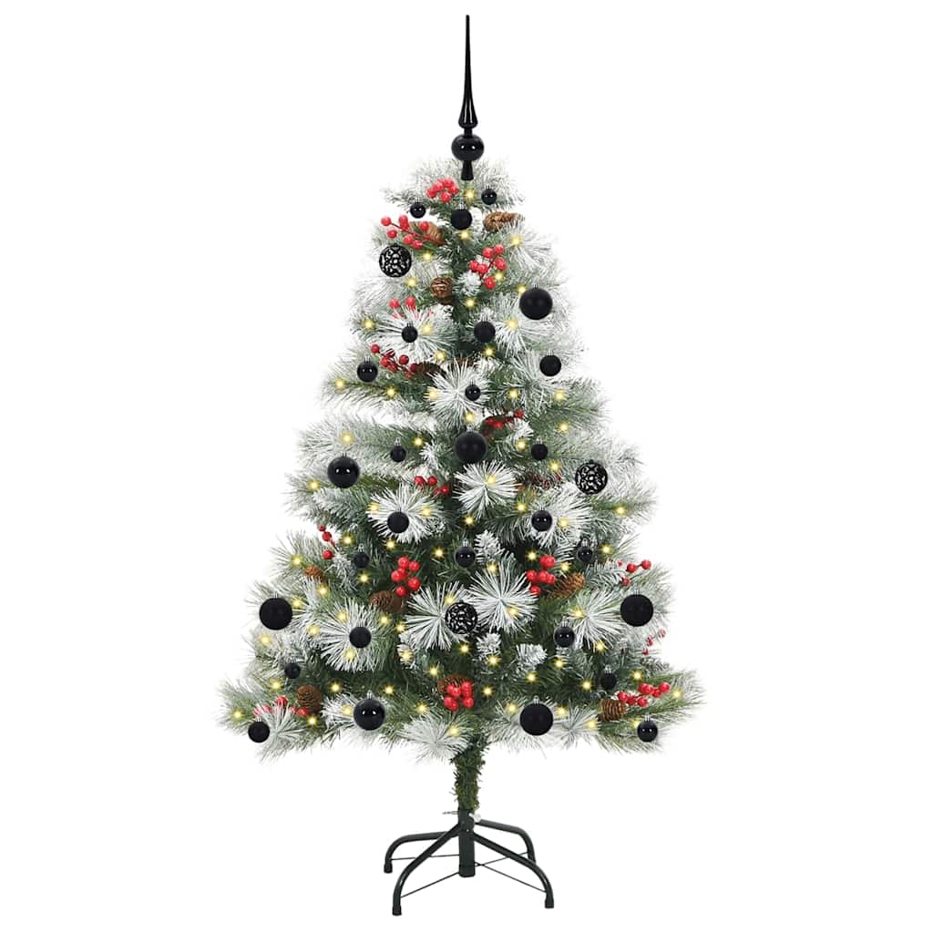 Tehisjõulupuu Roheline ja valge 150 cm PVC, metall ja plastik