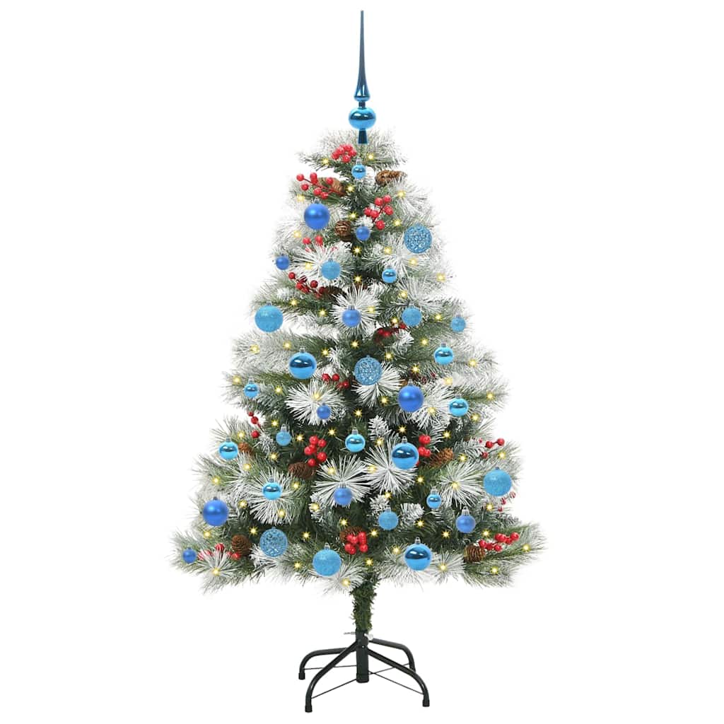 Tehisjõulupuu Roheline ja valge 150 cm PVC, metall ja plastik