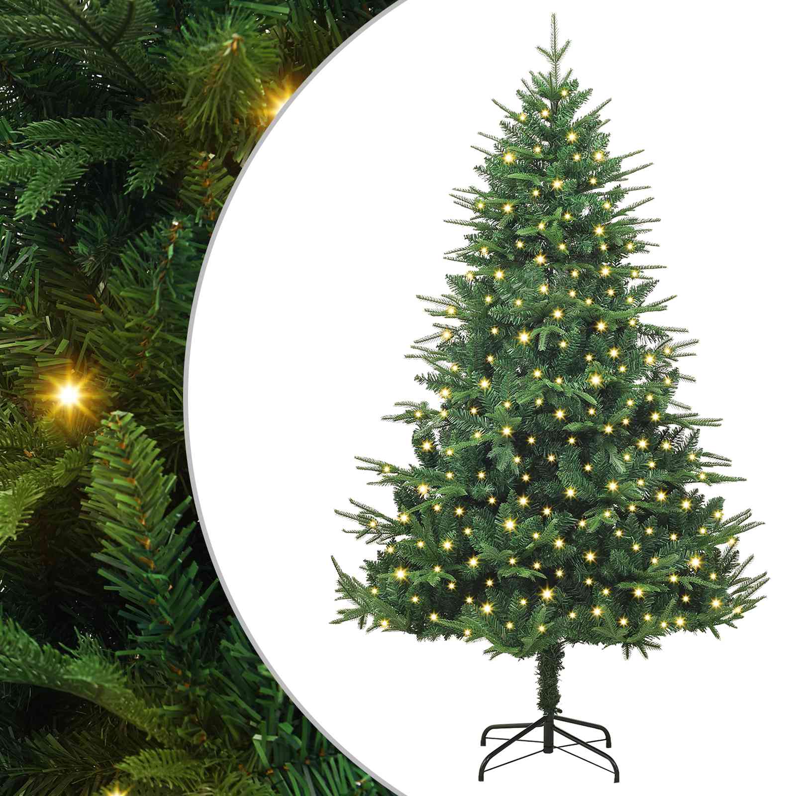 Tehislumi Christmas Tree 300 LED-i Soe valge PVC ja PE Roheline