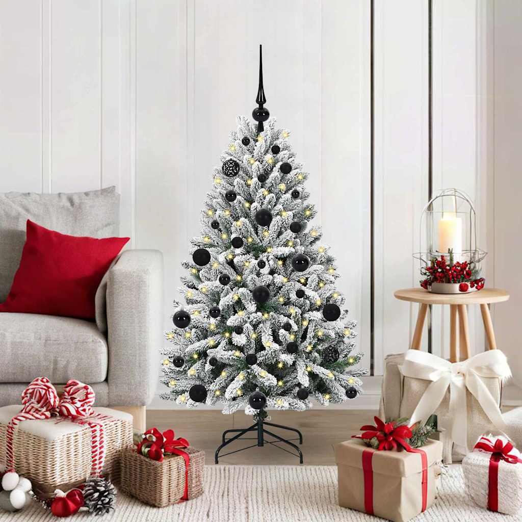 Tehisjõulupuu 120 cm 150 LED-i Soe valge PVC ja teras