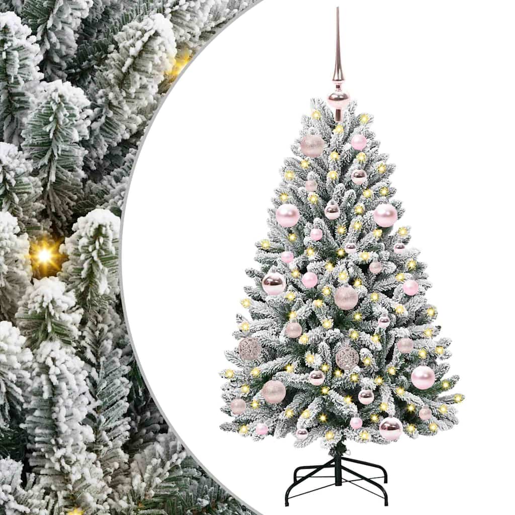 Tehisjõulupuu 120 cm 150 LED-i Soe valge PVC ja teras