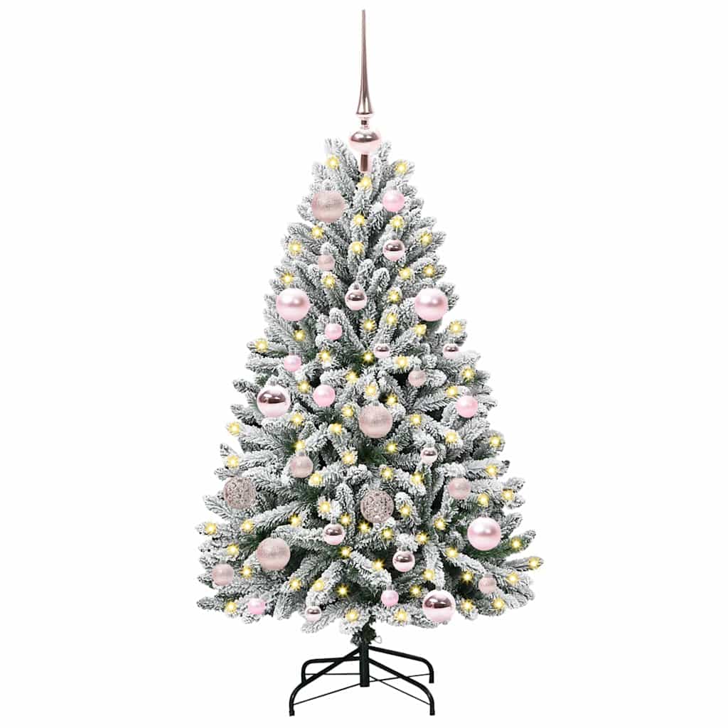 Tehisjõulupuu 120 cm 150 LED-i Soe valge PVC ja teras