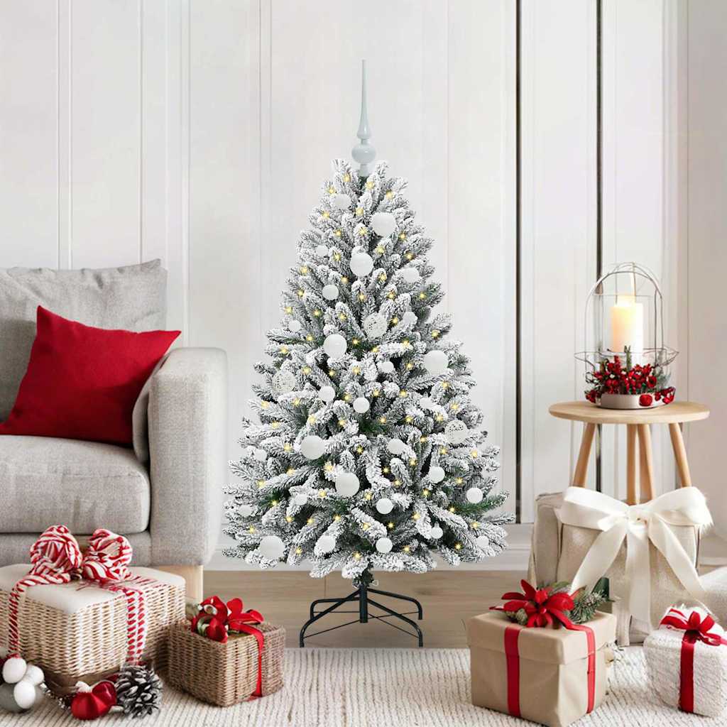 Tehisjõulupuu 120 cm 150 LED-i Soe valge PVC ja teras