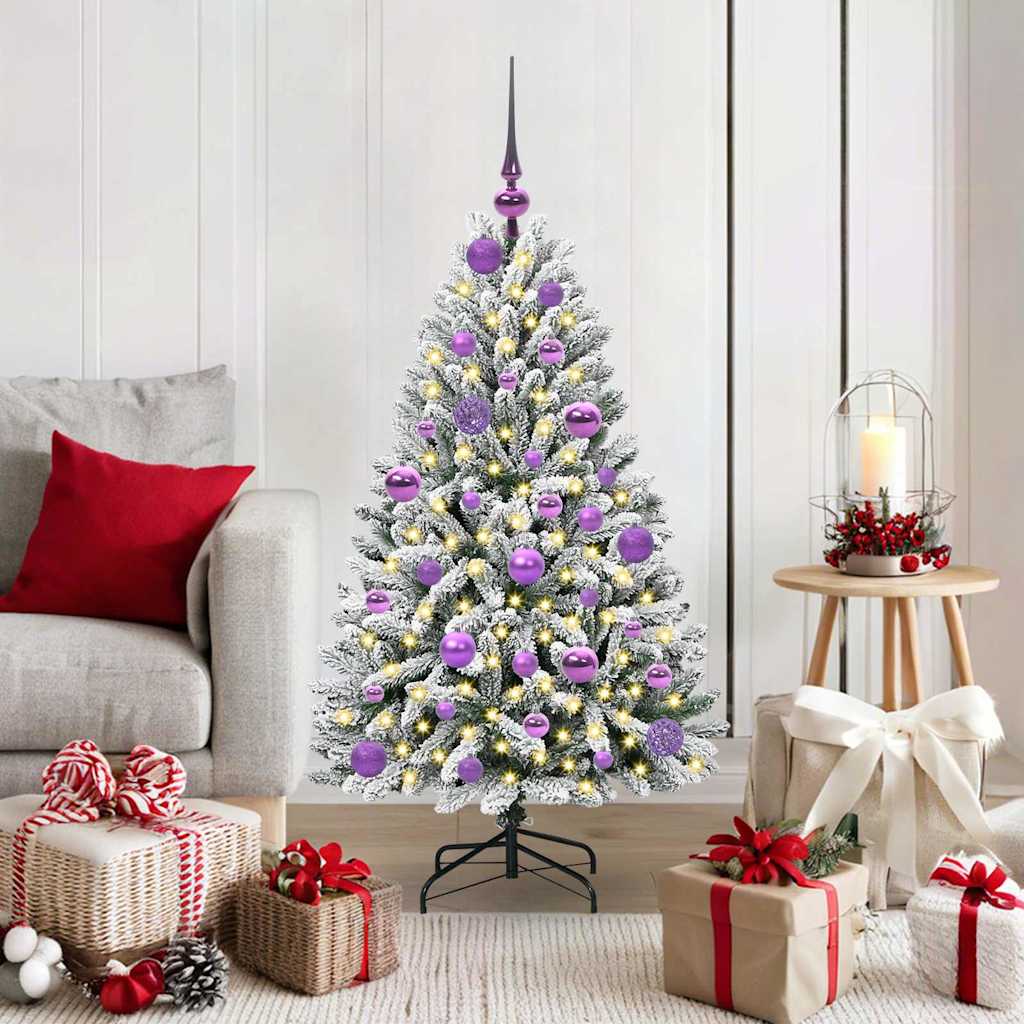 Tehisjõulupuu 120 cm 150 LED-i Soe valge PVC ja teras