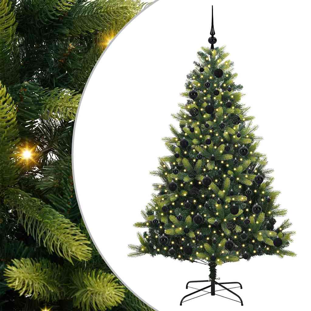 Tehis hingedega jõulupuu 300 LED-iga Roheline 180 cm PVC ja PE