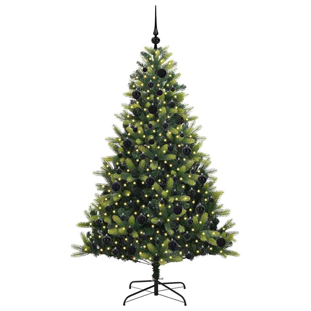 Tehis hingedega jõulupuu 300 LED-iga Roheline 180 cm PVC ja PE