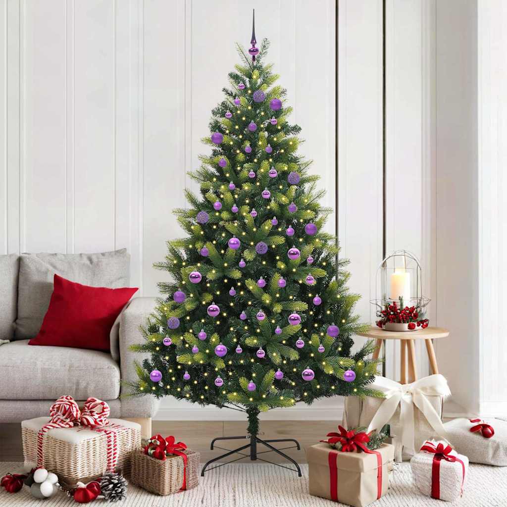 Tehis hingedega jõulupuu 300 LED-iga Roheline 180 cm PVC ja PE