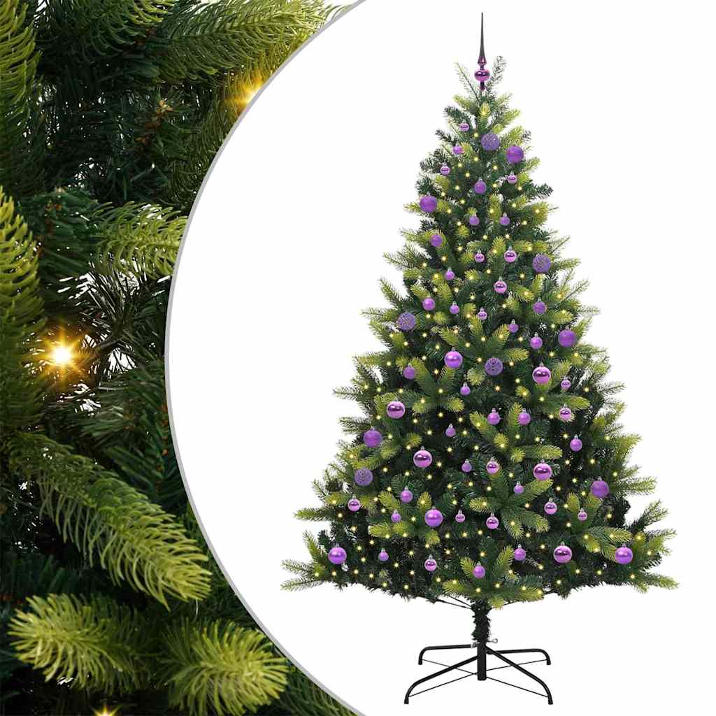 Tehis hingedega jõulupuu 300 LED-iga Roheline 180 cm PVC ja PE