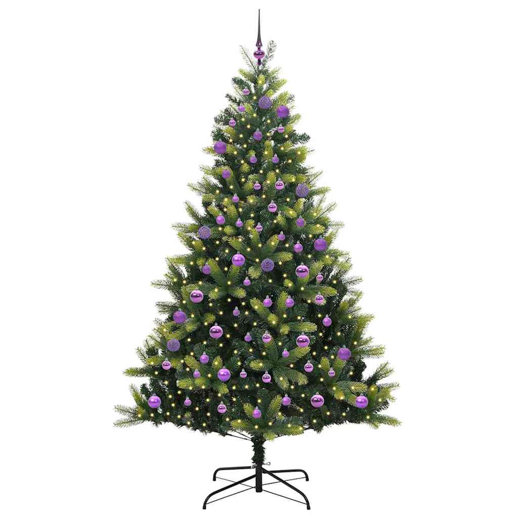 Tehis hingedega jõulupuu 300 LED-iga Roheline 180 cm PVC ja PE