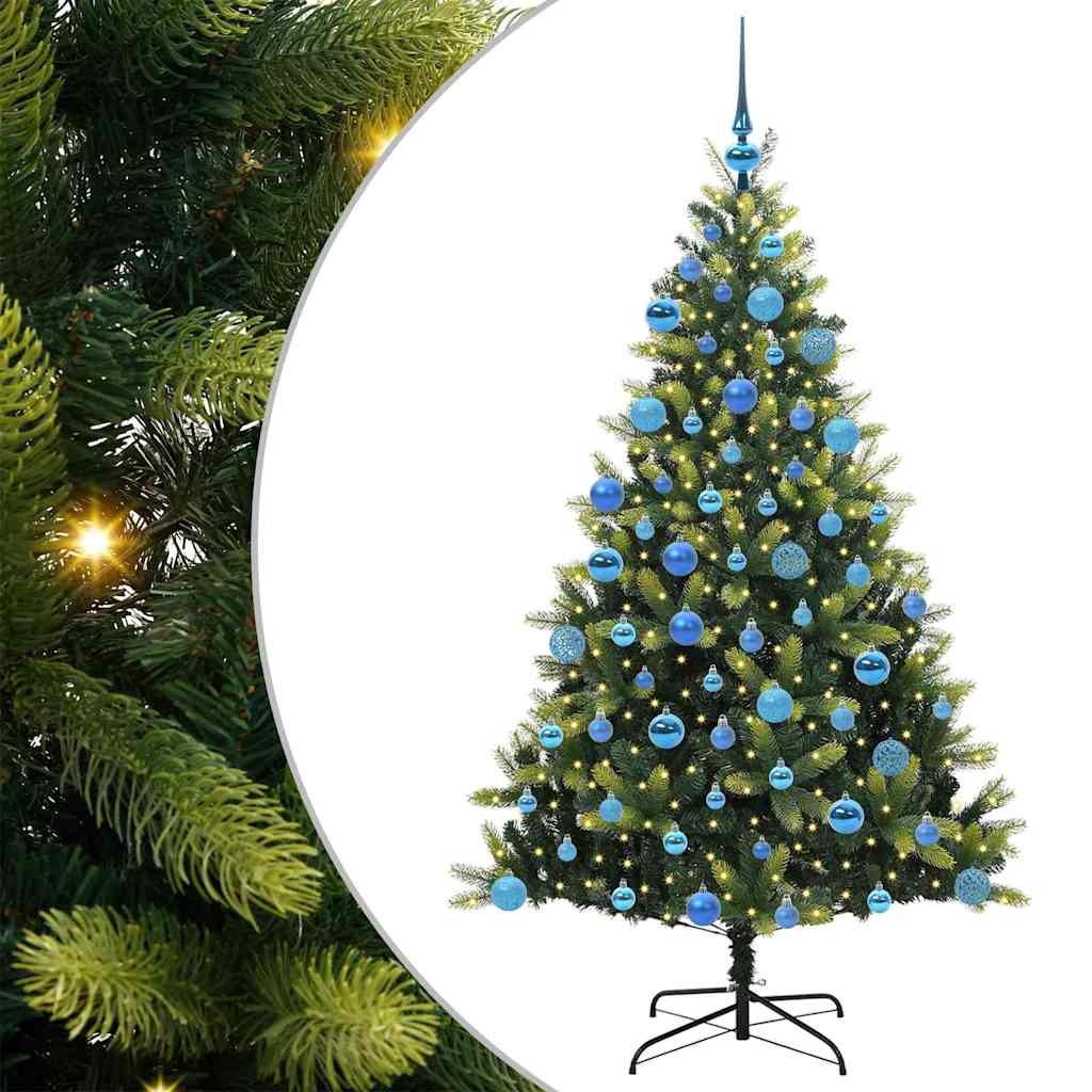 Tehis hingedega jõulupuu 300 LED-iga Roheline 180 cm PVC ja PE