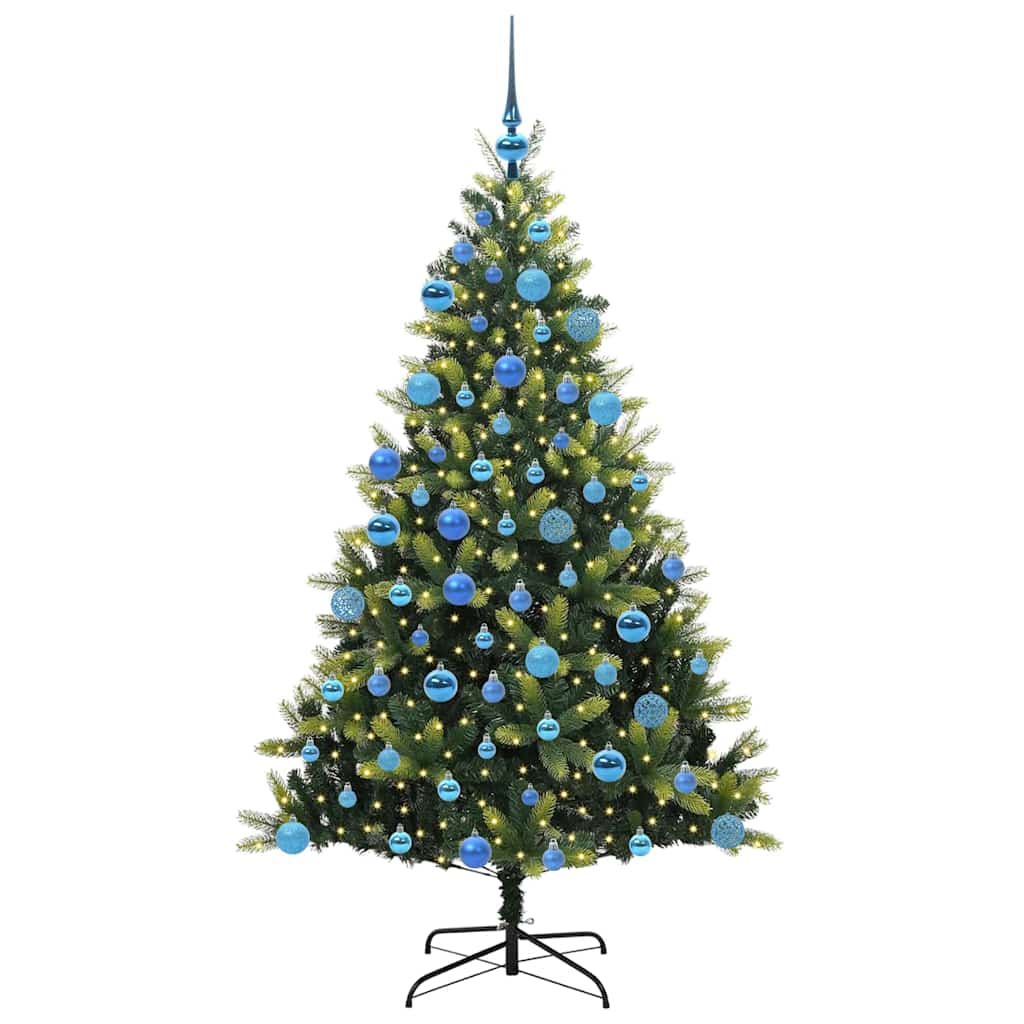 Tehis hingedega jõulupuu 300 LED-iga Roheline 180 cm PVC ja PE