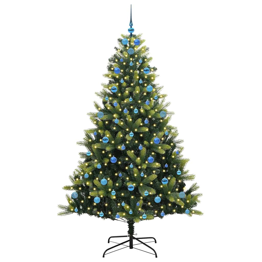Tehis hingedega jõulupuu 300 LED-iga Roheline 210 cm PVC ja PE