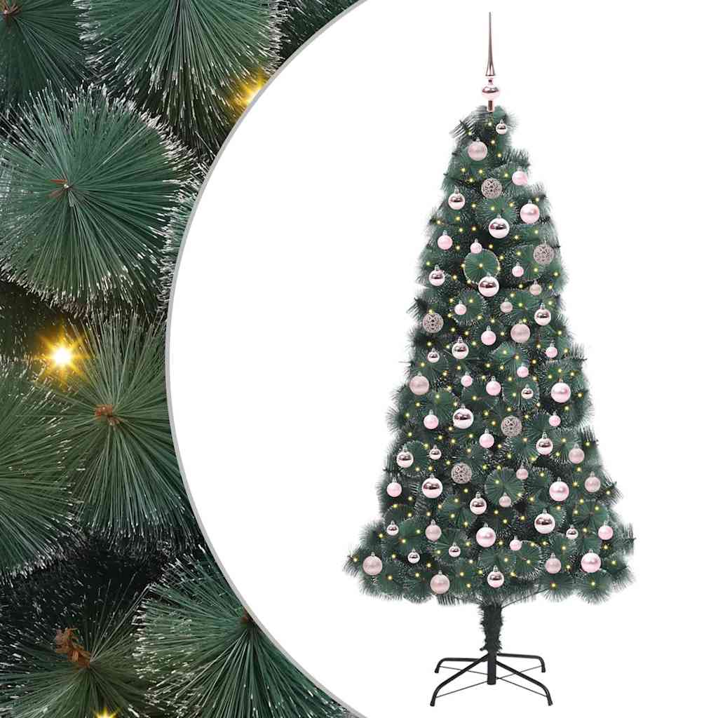 Tehis Pre-lit jõulupuu pallikomplektiga Roheline 180 cm PET