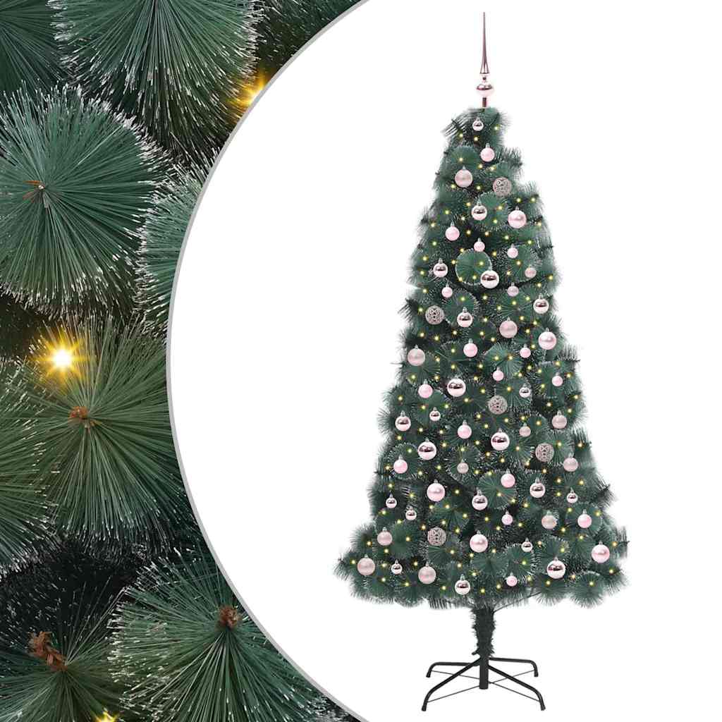 Tehislik eeltuled Christmasi puu pallikomplektiga Roheline PET