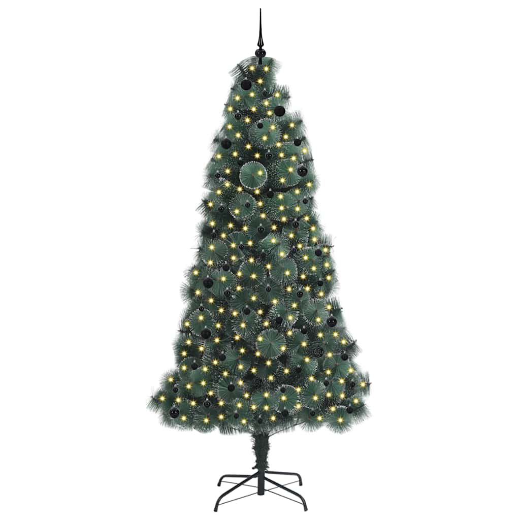 Tehis pre-lit jõulupuu pallide komplektiga Roheline 240 cm PET