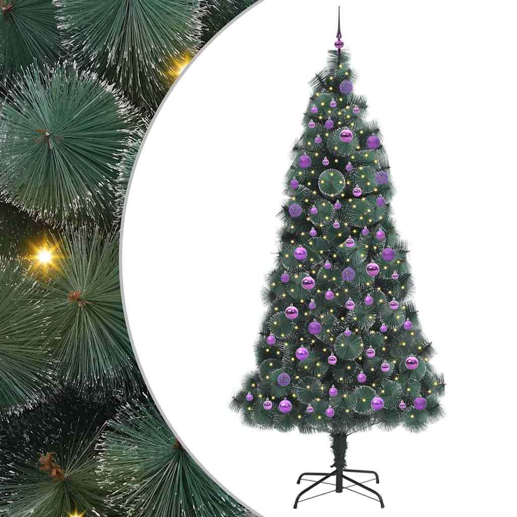 Tehis pre-lit jõulupuu koos kuulikomplektiga Roheline 240 cm
