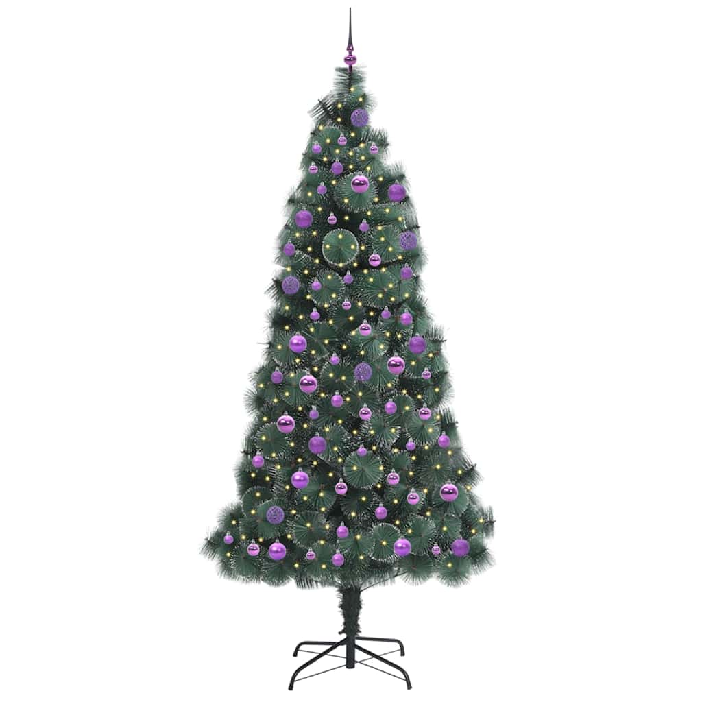 Tehis pre-lit jõulupuu koos kuulikomplektiga Roheline 240 cm