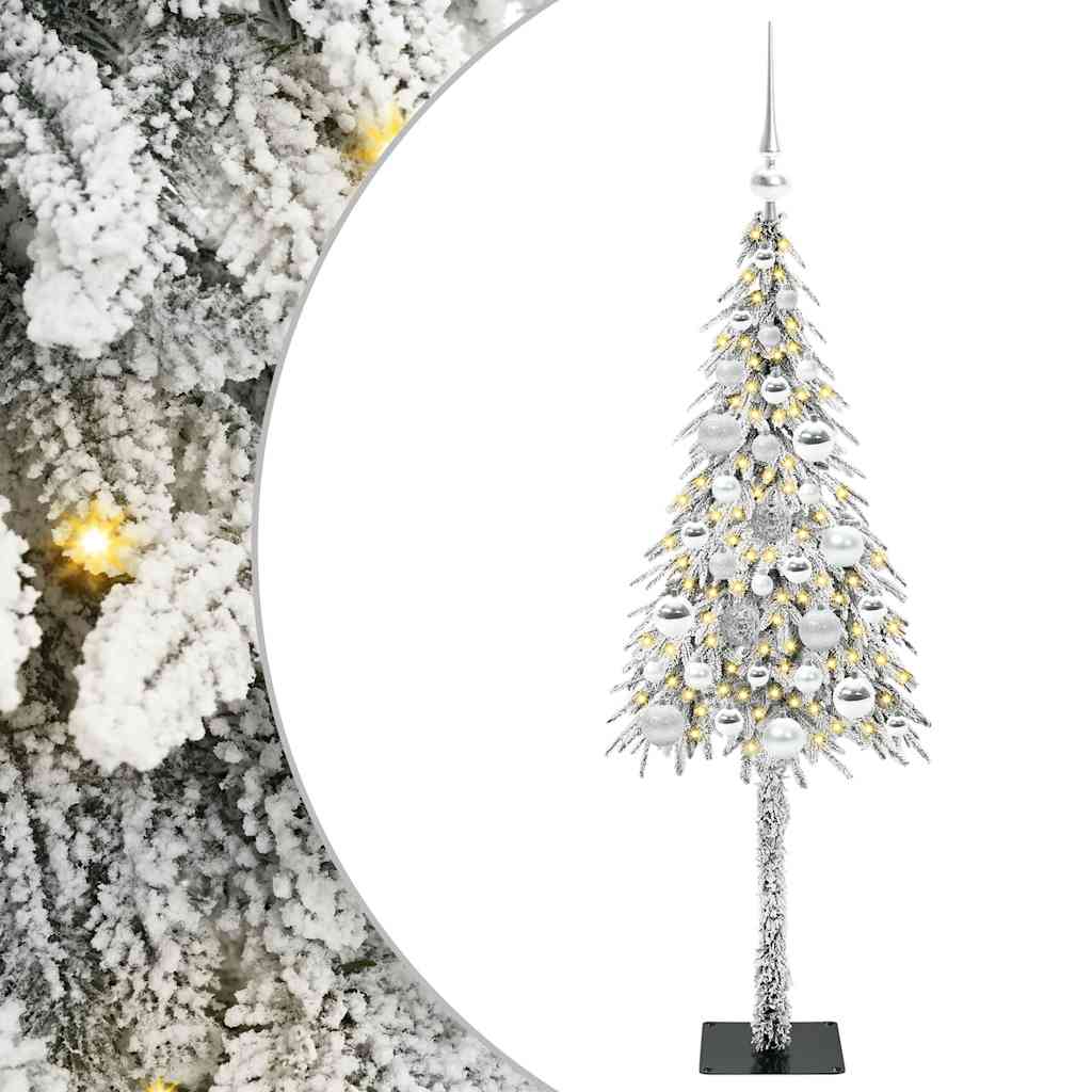 Jõulupuu koos 150 LED-iga koos alusega Valge 120 cm PE ja teras