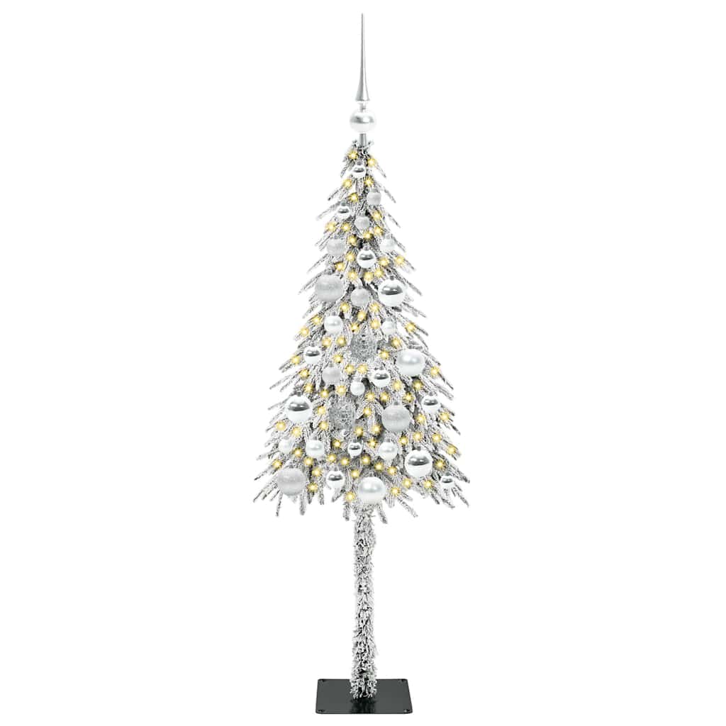 Jõulupuu koos 150 LED-iga koos alusega Valge 120 cm PE ja teras