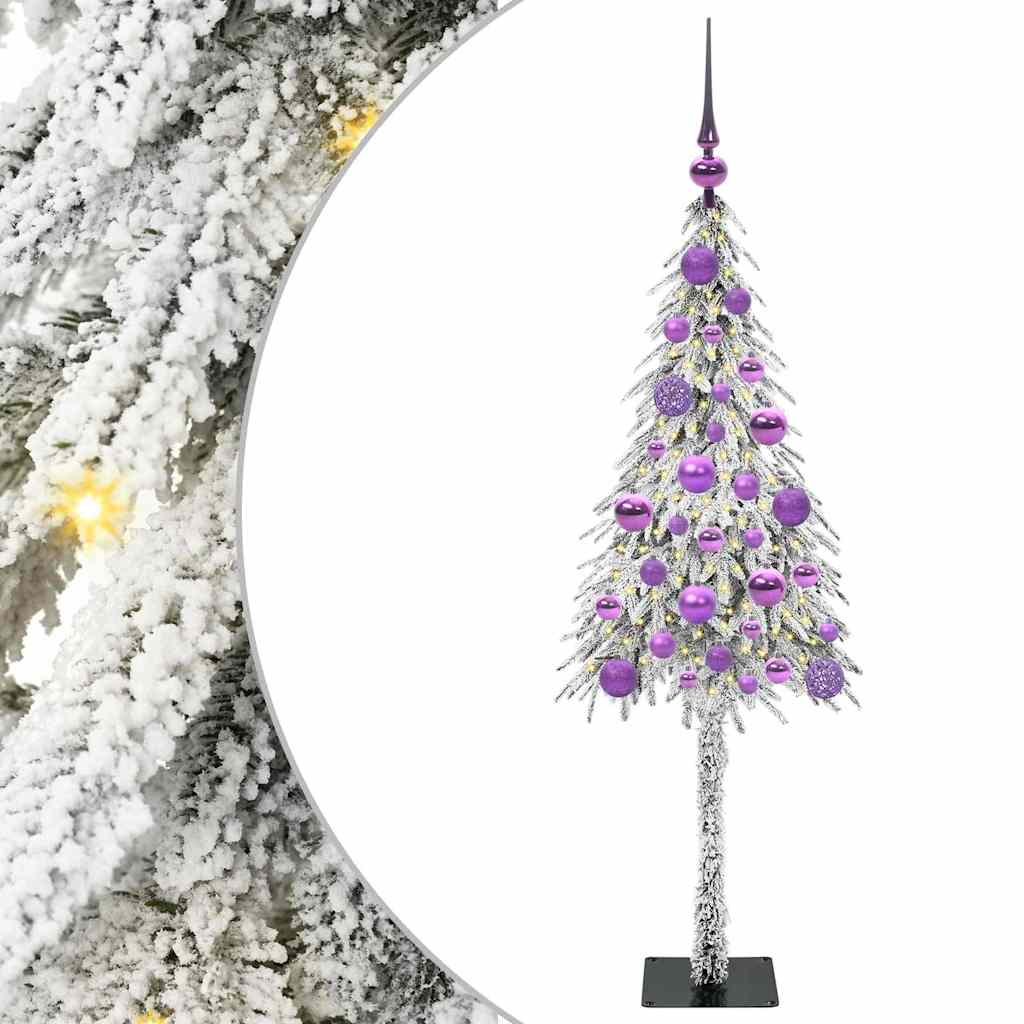 Jõulupuu koos 150 LED-iga koos alusega Valge 120 cm PE ja teras