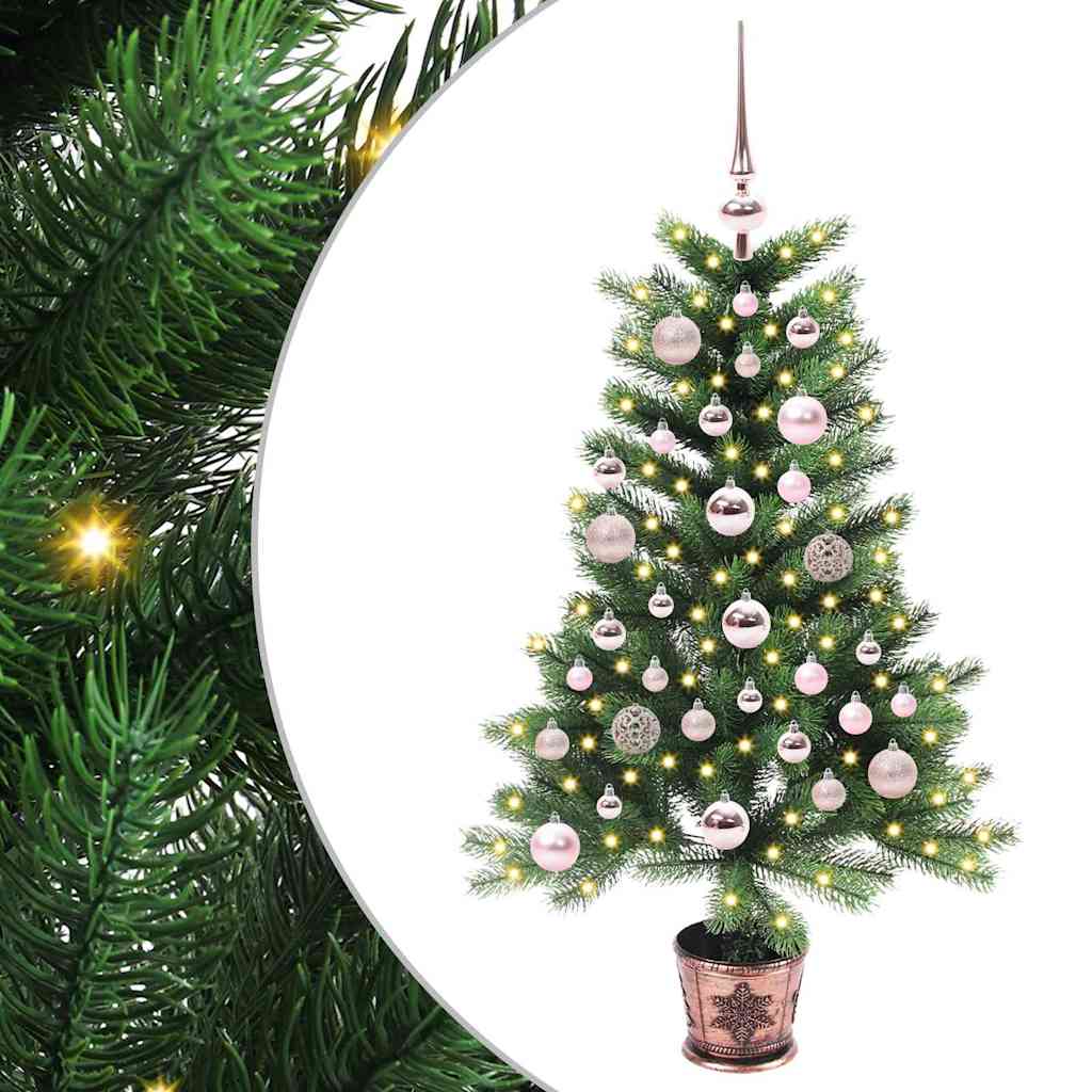 Jõulupuu koos 150 LED-iga koos alusega Roheline 90 cm PE