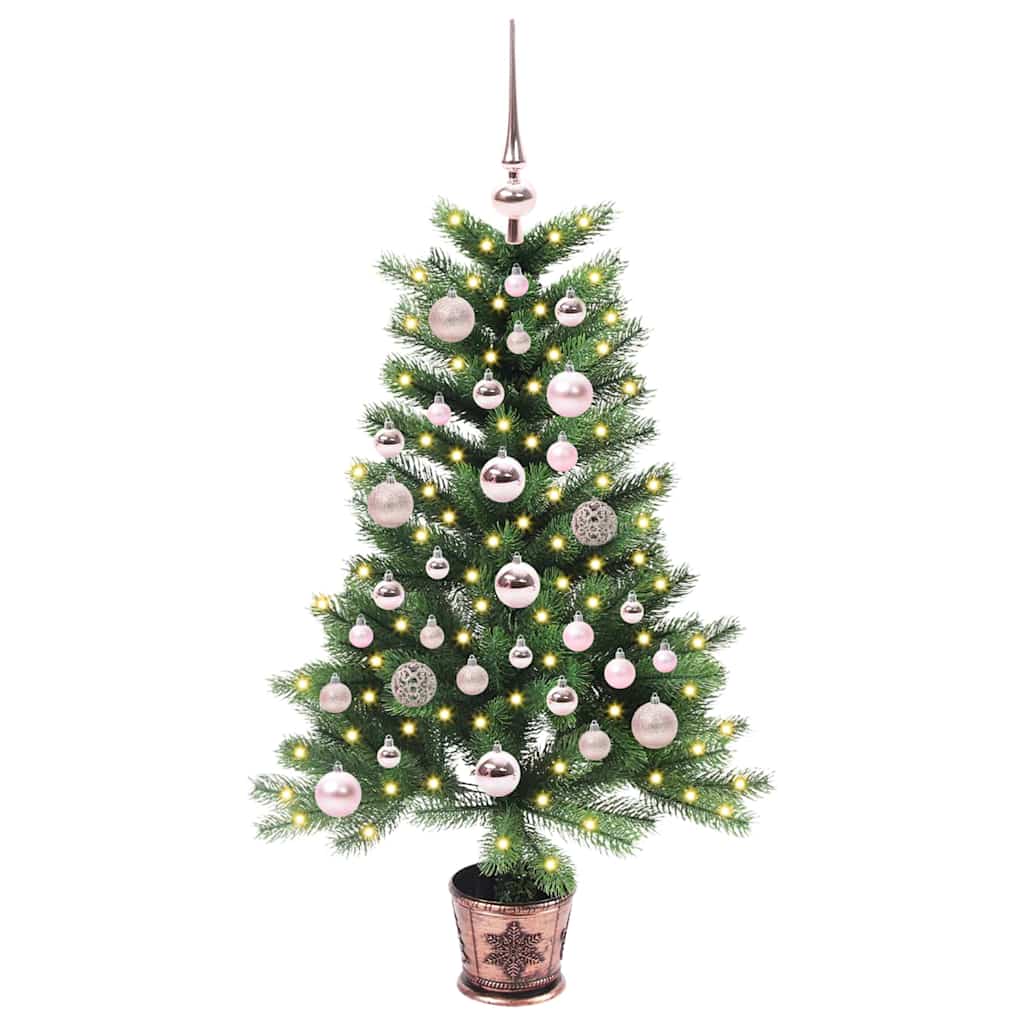 Jõulupuu koos 150 LED-iga koos alusega Roheline 90 cm PE
