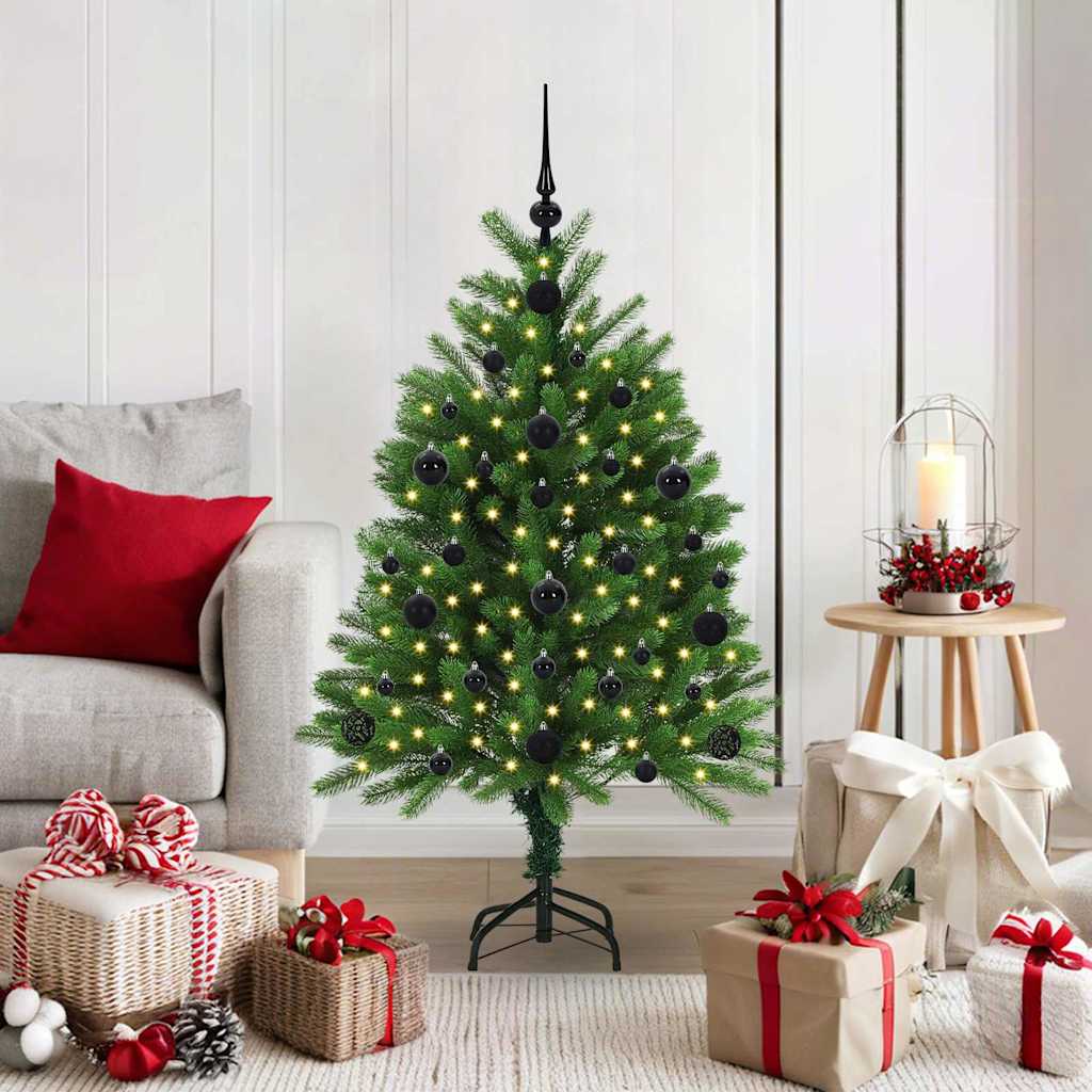 Jõulupuu koos 150 LED-iga koos alusega Roheline 120 cm PE