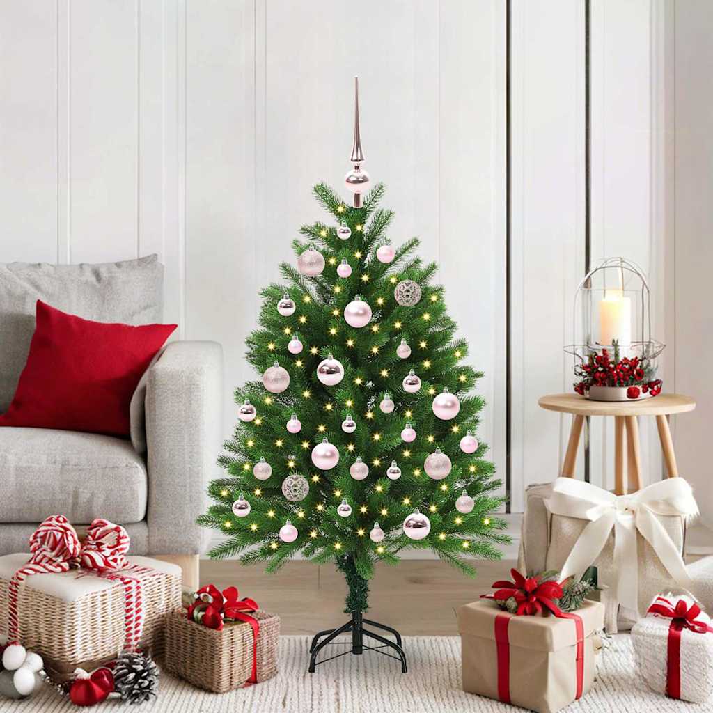Jõulupuu koos 150 LED-iga koos alusega Roheline 120 cm PE