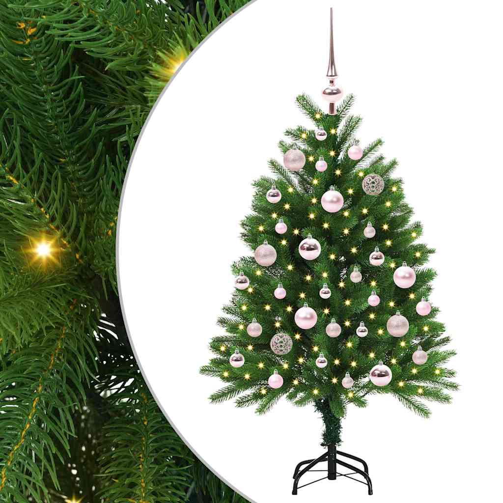 Jõulupuu koos 150 LED-iga koos alusega Roheline 120 cm PE