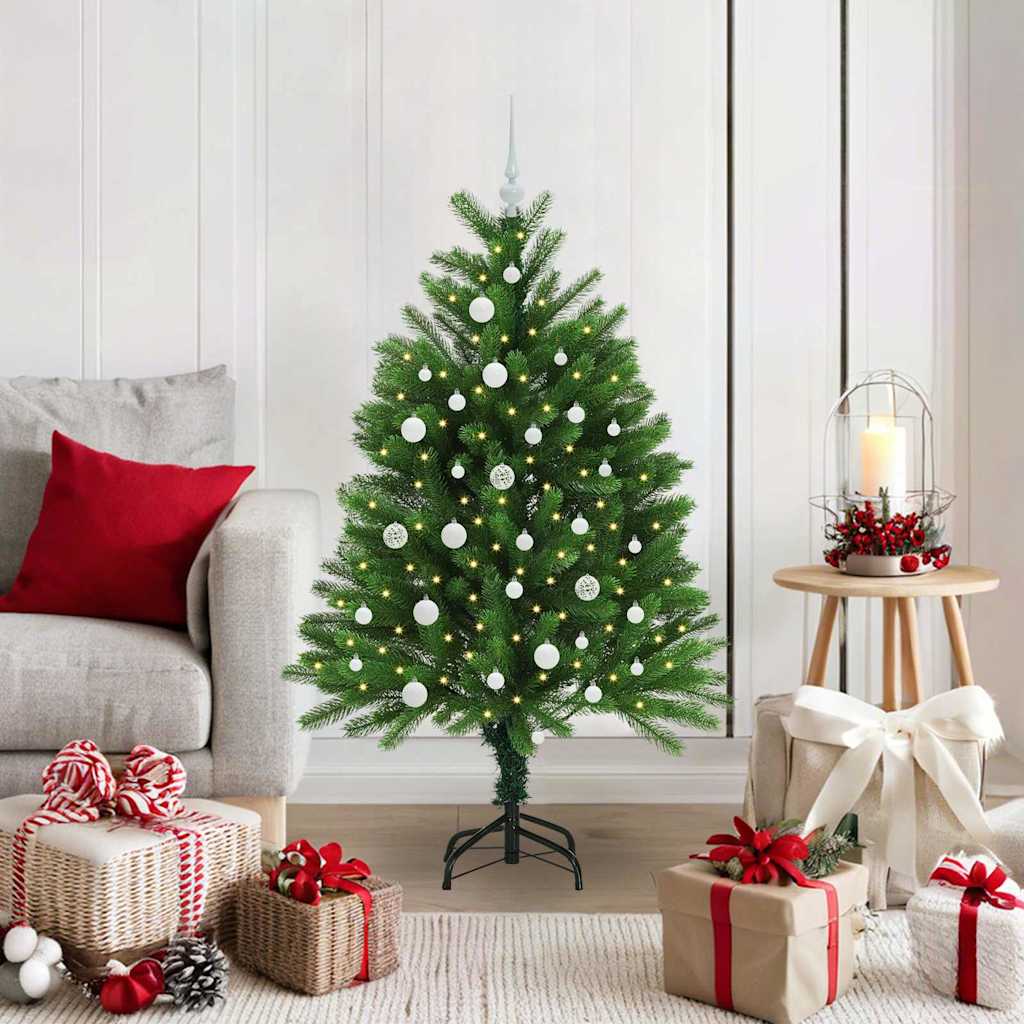 Jõulupuu koos 150 LED-iga koos alusega Roheline 120 cm PE
