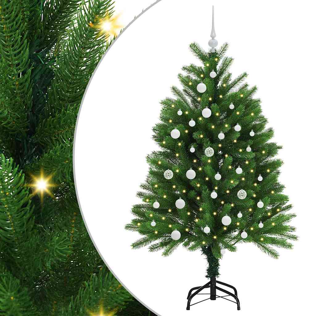 Jõulupuu koos 150 LED-iga koos alusega Roheline 120 cm PE