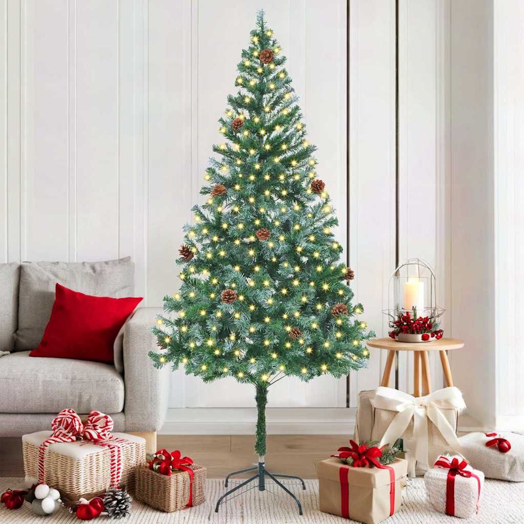 Tehisjõulupuu koos 300 LED-iga Roheline 180 cm PVC ja teras