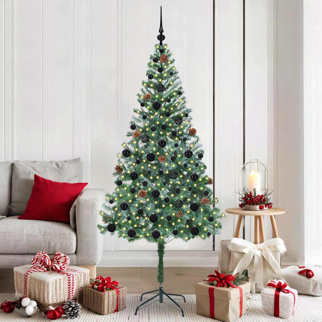 Tehisjõulupuu koos 300 LED-iga Roheline 180 cm PVC ja teras