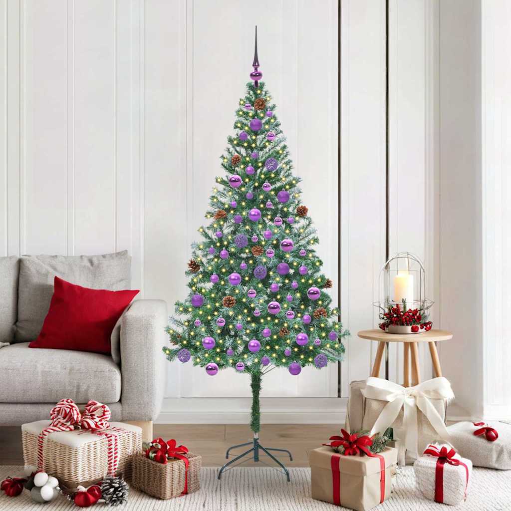 Tehisjõulupuu koos 300 LED-iga Roheline 180 cm PVC ja teras