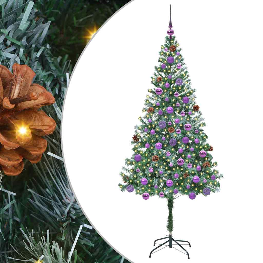 Tehisjõulupuu koos 300 LED-iga Roheline 180 cm PVC ja teras