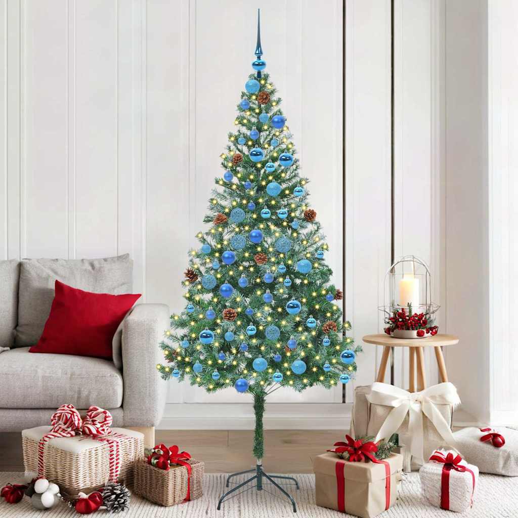 Tehisjõulupuu koos 300 LED-iga Roheline 180 cm PVC ja teras