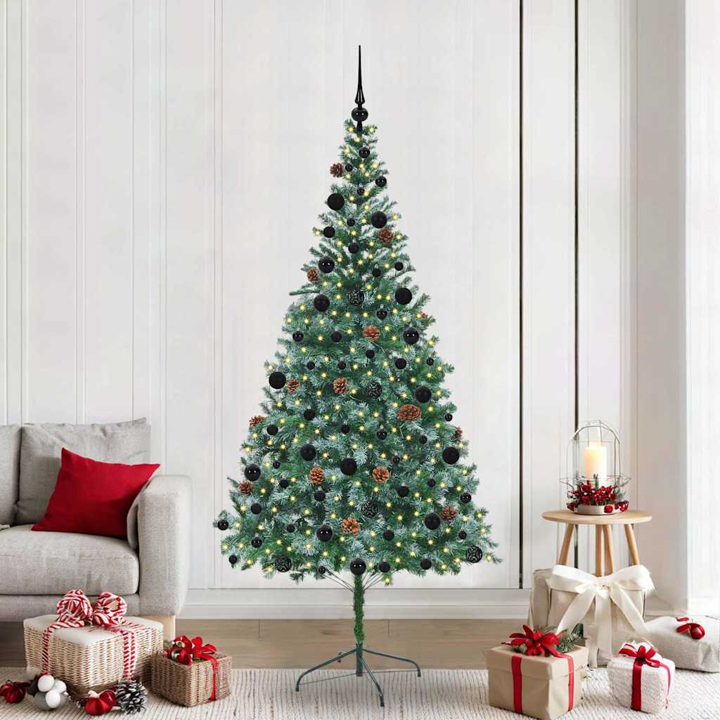 Tehisjõulupuu koos 300 LED-iga Roheline 210 cm PVC ja teras