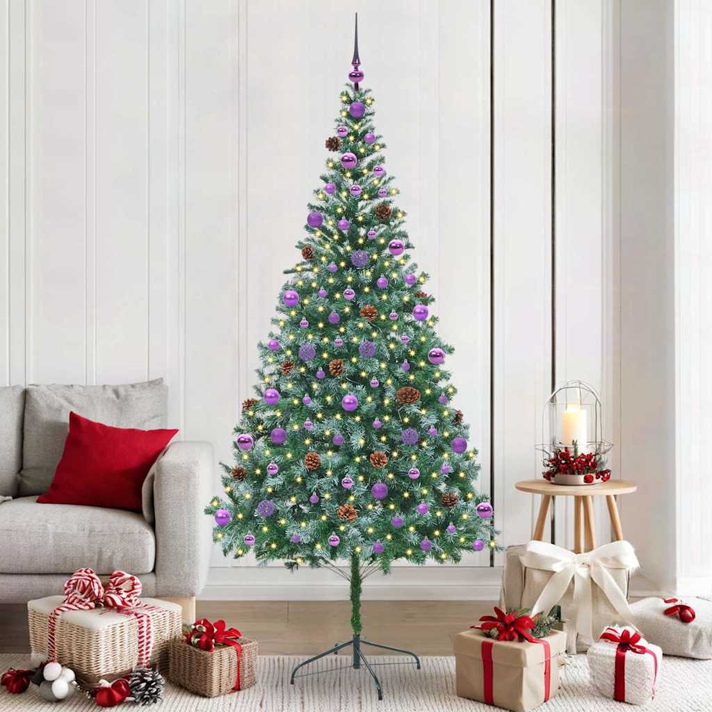 Tehisjõulupuu koos 300 LED-iga Roheline 210 cm PVC ja teras