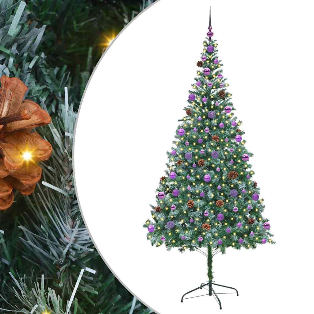 Tehisjõulupuu koos 300 LED-iga Roheline 210 cm PVC ja teras